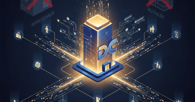 Direct-to-consumer business model diagram showing brand connecting directly to customers without retail intermediaries