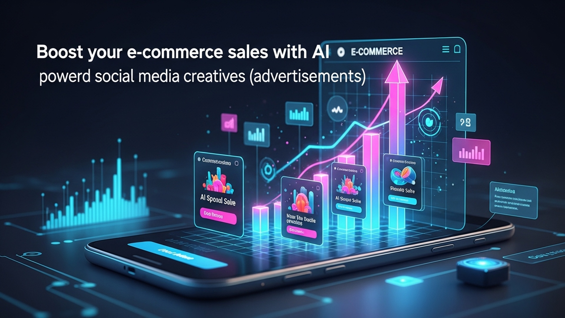 Boost Your Ecommerce Sales Using AI Powered Social Media Creatives illustration