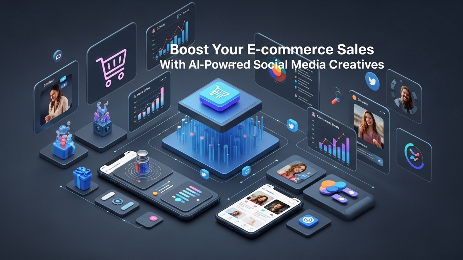 Boost Your Ecommerce Sales With AI-Powered Social Media Creatives illustration