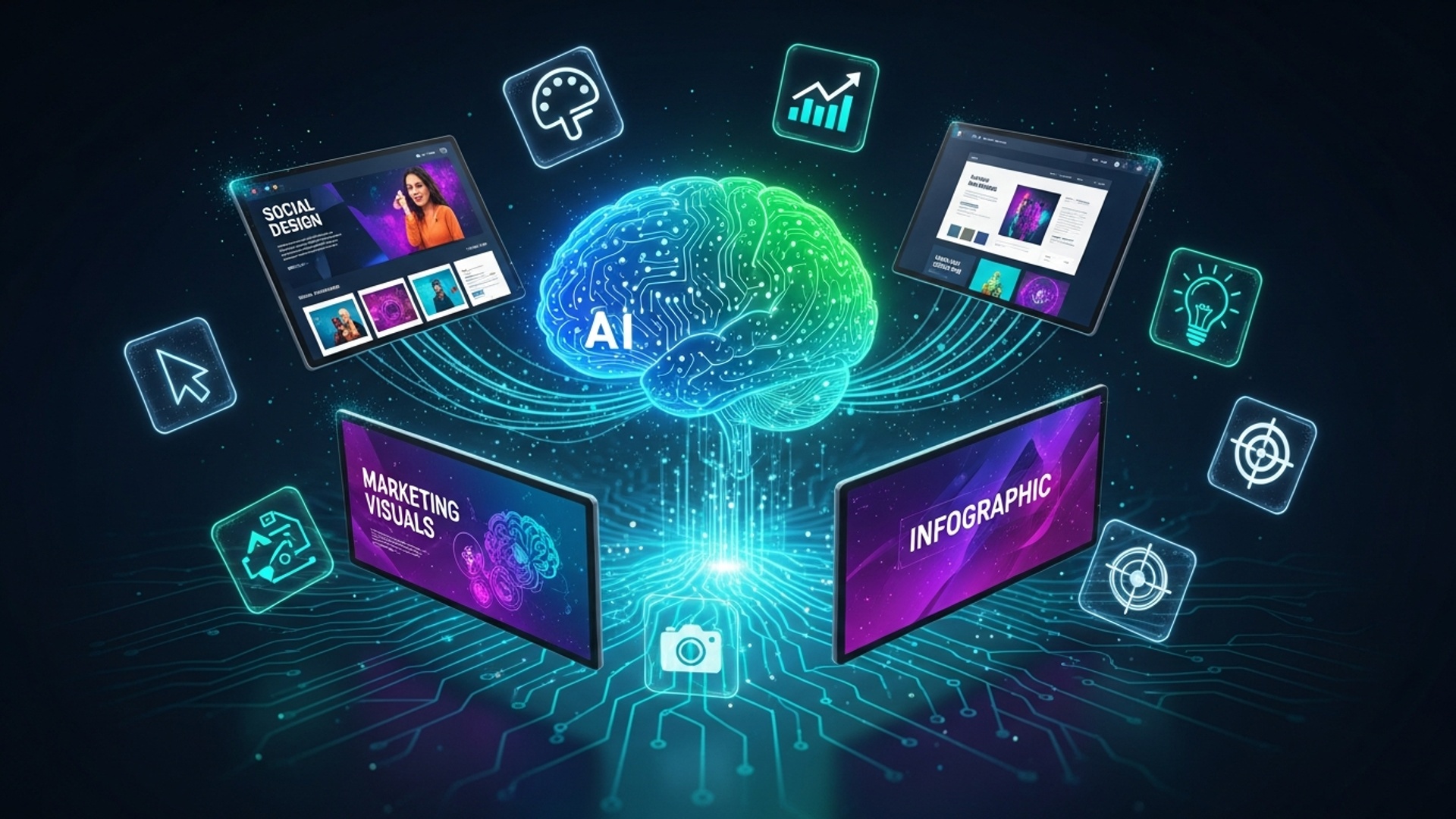 Create Engaging Marketing Visuals Using AI Tools for Better Campaigns illustration