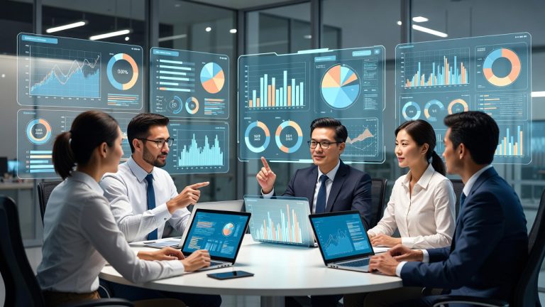 AI-driven decision making strategies dashboard helping business leaders analyze real-time data