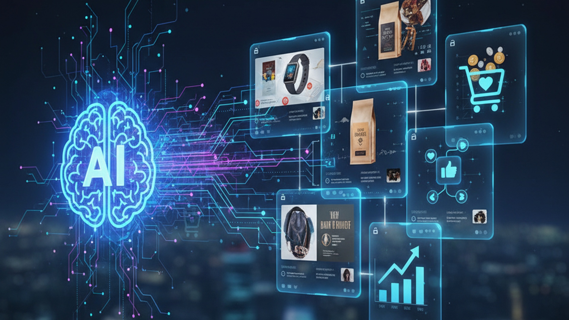 How AI Social Media Creatives Elevate E-commerce Sales and Customer Engagement illustration